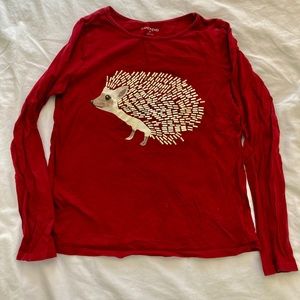 Maroon kids hedgehog shirt